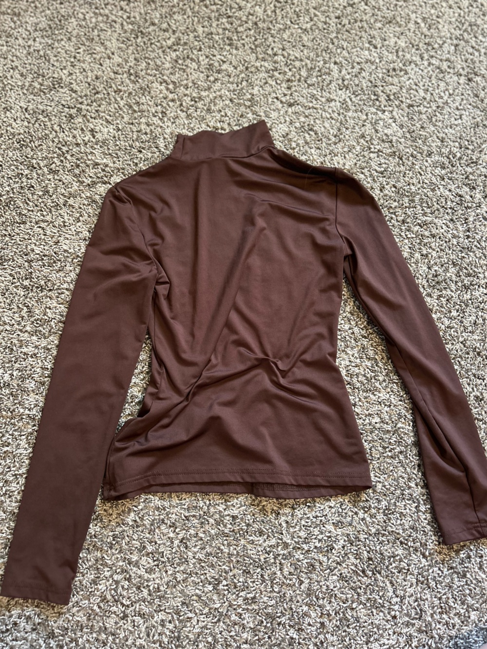 Brown Long Sleeve Turtleneck Top